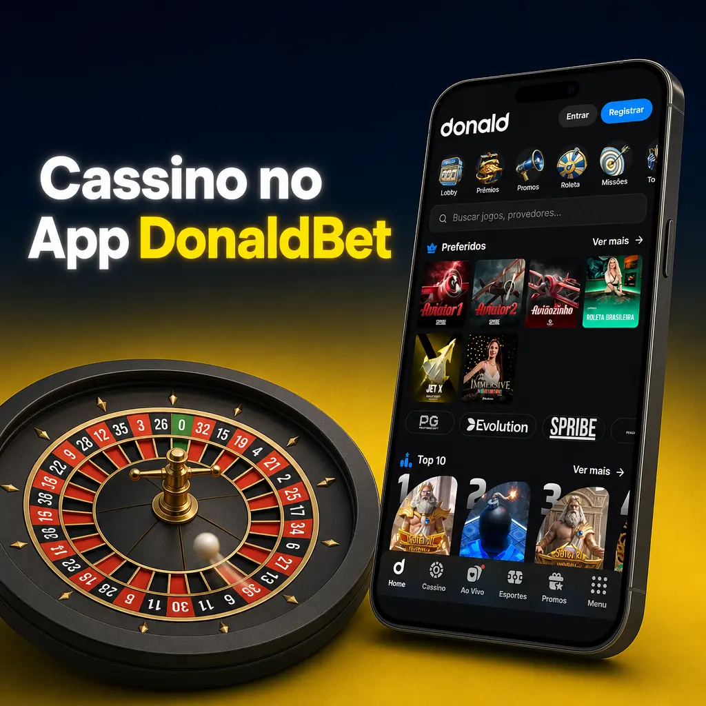 Cassino do app DonaldBet com slots, blackjack, roleta, bacará, pôquer, crash games e crupiê ao vivo