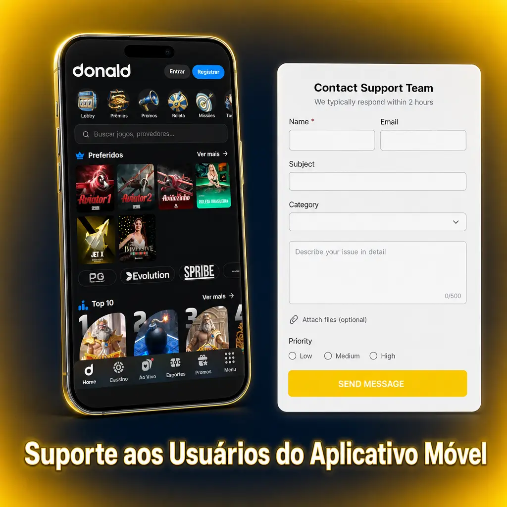 Suporte ao usuário do app DonaldBet: chat ao vivo 24/7, e-mail e WhatsApp para dúvidas sobre conta, depósitos e apostas